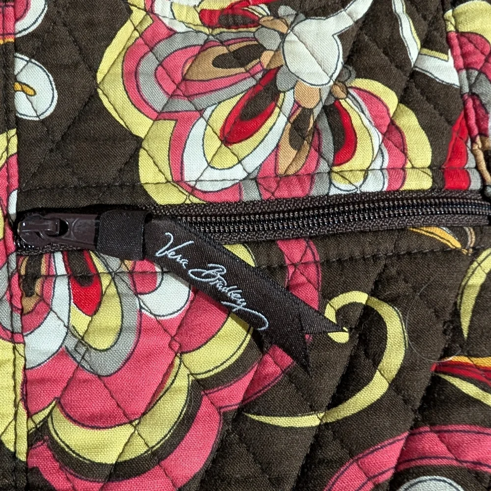 Vera Bradley Puccini Brown Red Flower Shoulder Bag Purse Tote Retired - Picture 12 of 15